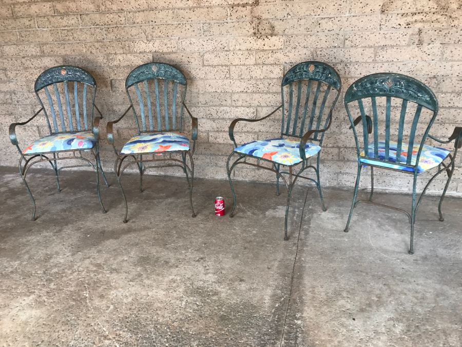 Set Of 4 Outdoor Metal Armchairs - 1'11'W X 2'D X 3'2'H [Photo 8]