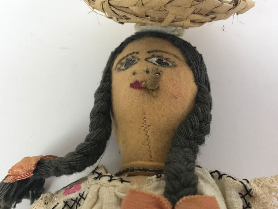 Vintage Women Smoking Cigar Paraguay Doll