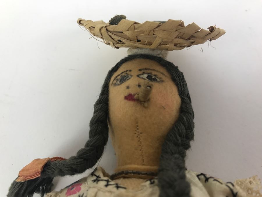 Vintage Women Smoking Cigar Paraguay Doll