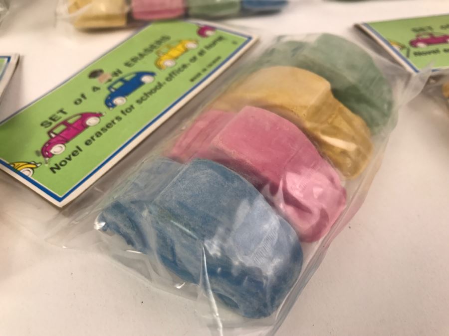 (10) Vintage Set Of VW Erasers New In Packaging [Photo 6]