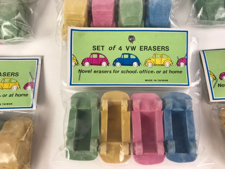 (10) Vintage Set Of VW Erasers New In Packaging [Photo 7]