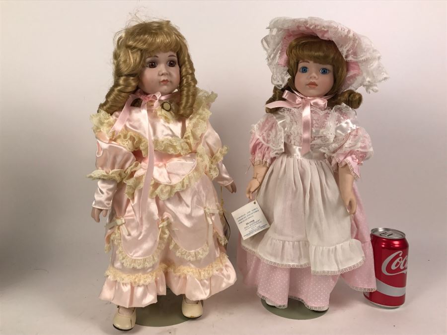 Pair Of Doll Boutique Porcelain Dolls