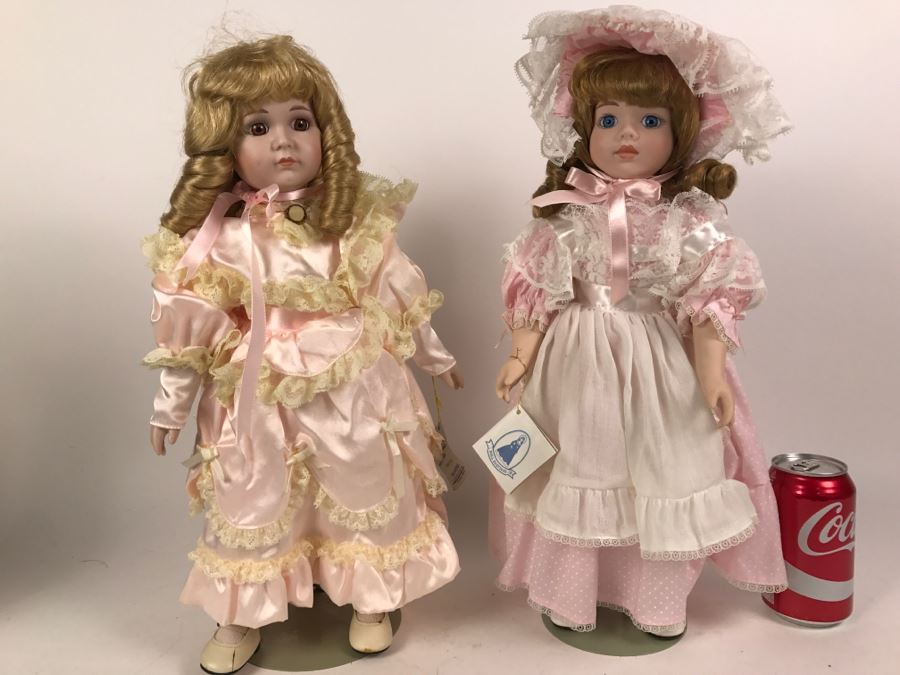 Pair Of Doll Boutique Porcelain Dolls