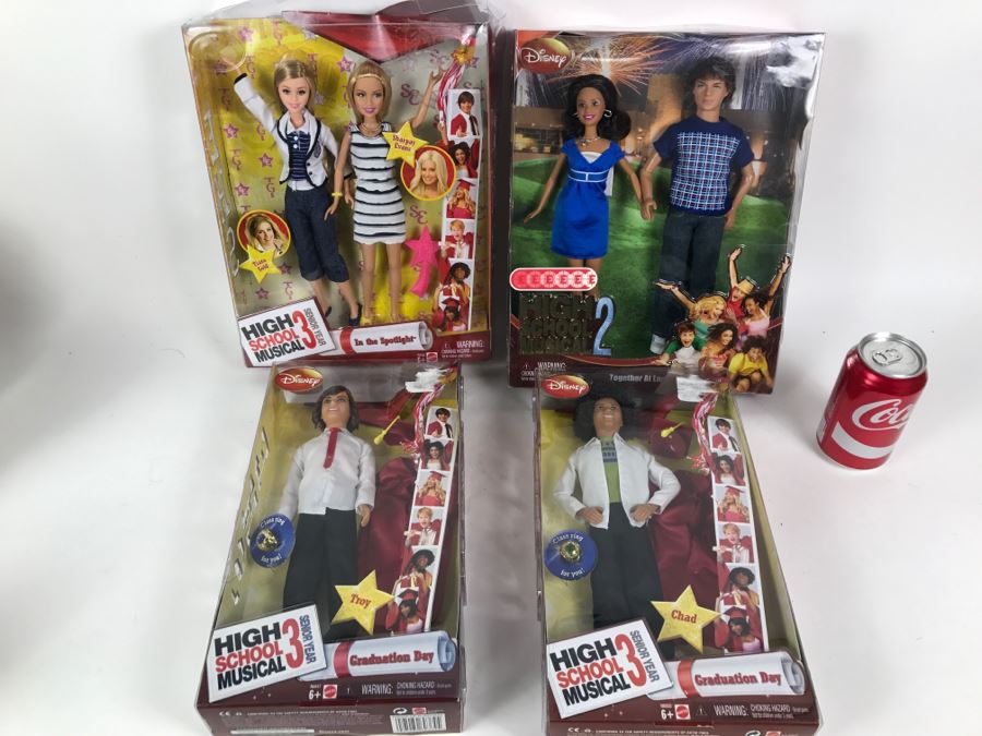 Set Of 4 Disney's High School Musical Dolls In Original Boxes