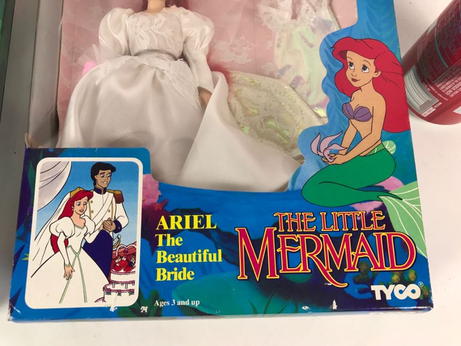 Vintage Walt Disney Wendy From Peter Pan Doll New In Box And Disney's Ariel The Little Mermaid Toll TYCO New In Box [Photo 3]
