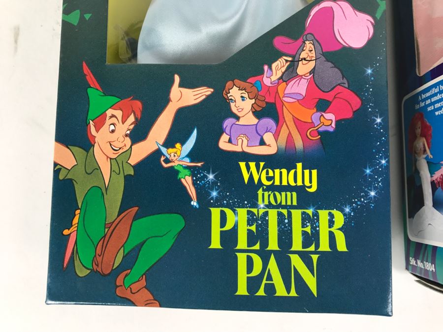 Vintage Walt Disney Wendy From Peter Pan Doll New In Box And Disney's Ariel The Little Mermaid Toll TYCO New In Box [Photo 6]