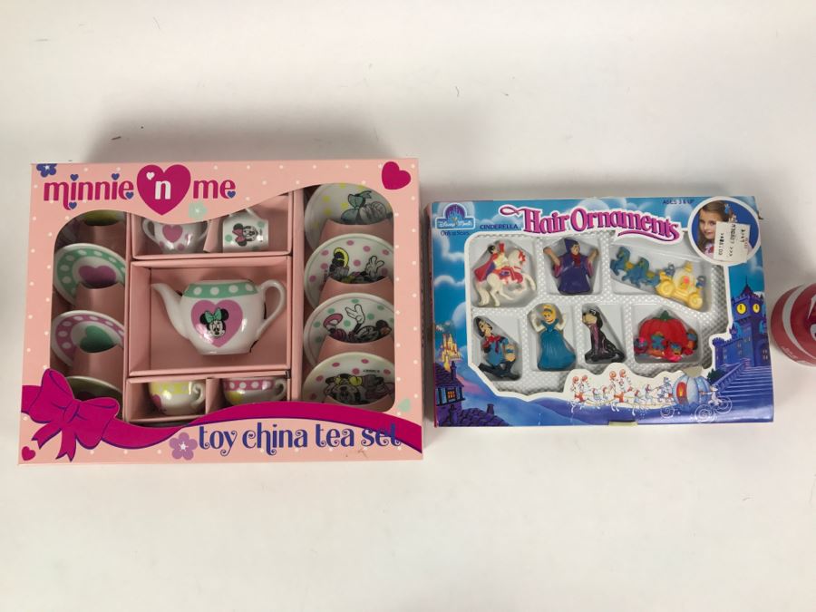 Vintage Minnie 'N Me Toy China Tea Set And Disney Cinderella Hair Ornaments From Sears [Photo 1]