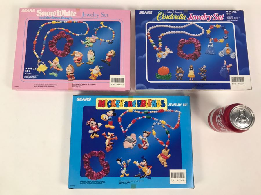 Vintage Sears Jewelry Sets New In Box Snow White And The Seven Dwarfs, Cinderella, Mickey And Friends [Photo 17]