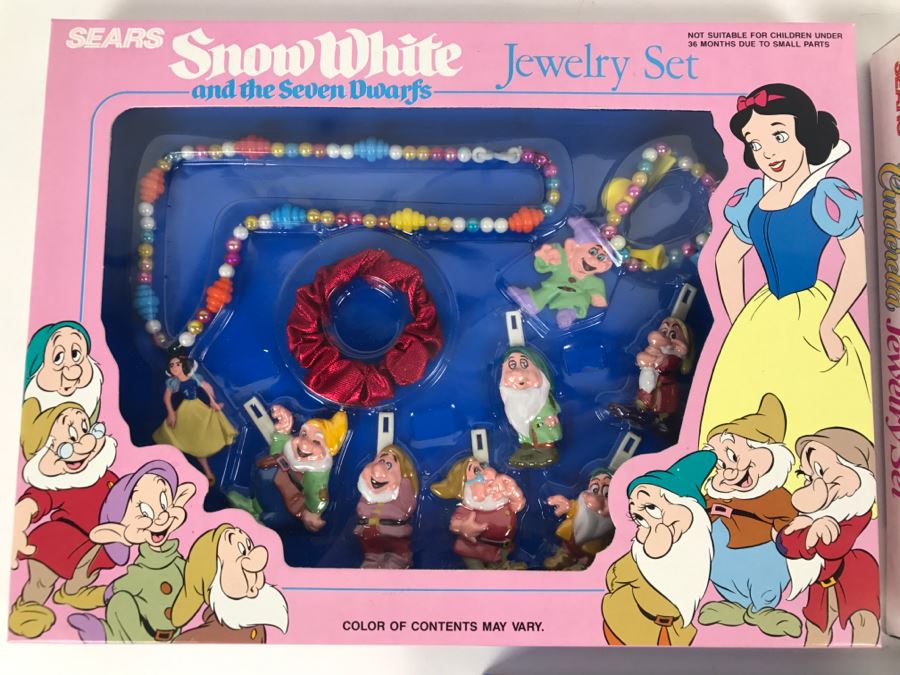 Vintage Sears Jewelry Sets New In Box Snow White And The Seven Dwarfs, Cinderella, Mickey And Friends [Photo 8]