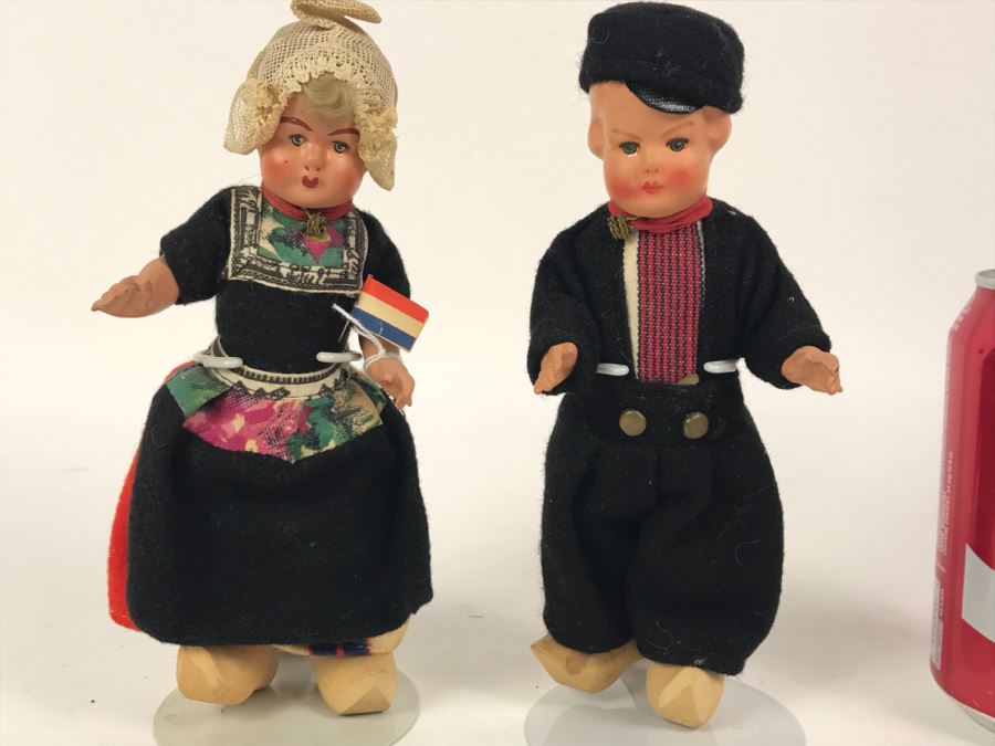 Vintage Pair Of Painted Bisque Dutch Dolls [Photo 6]