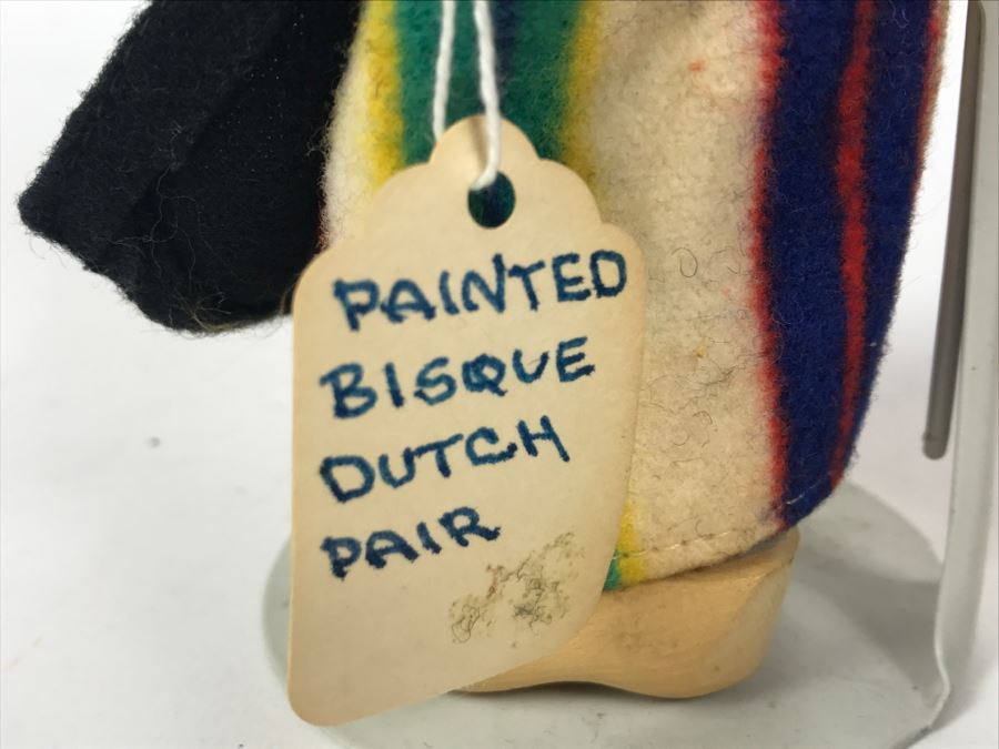 Vintage Pair Of Painted Bisque Dutch Dolls [Photo 7]