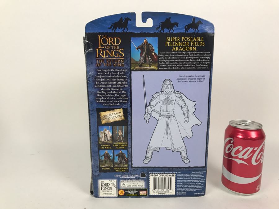 Toy Biz The Lord Of The Rings The Return Of The King Super Poseable Pelennor Fields Aragorn Action Figure New In Box 2003 [Photo 7]