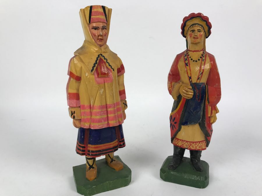 Pair Of Carved Wood Sculptures Made In Soviet Union [Photo 3]
