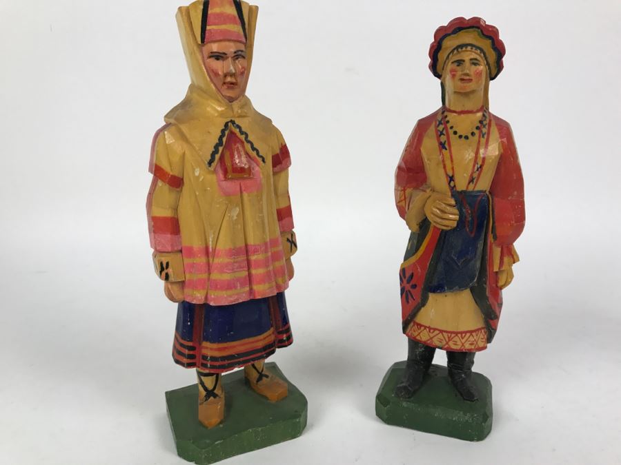 Pair Of Carved Wood Sculptures Made In Soviet Union [Photo 6]