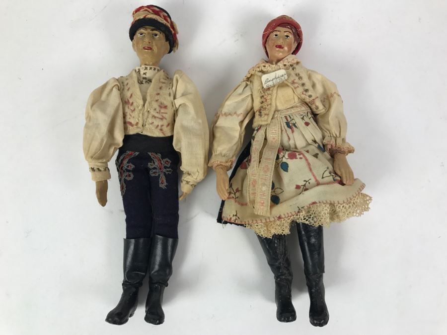 Pair Of Old 1921 Bucherer Highly Collectible Dolls Swiss Metal Bodies [Photo 8]