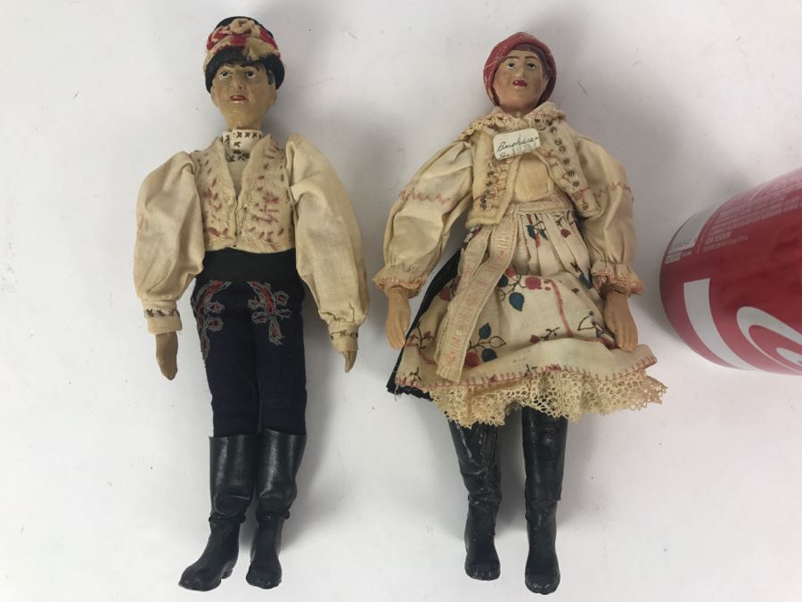 Pair Of Old 1921 Bucherer Highly Collectible Dolls Swiss Metal Bodies [Photo 1]