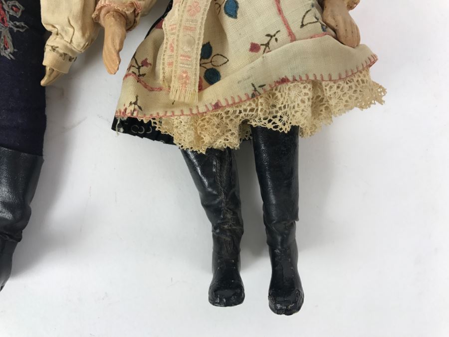 Pair Of Old 1921 Bucherer Highly Collectible Dolls Swiss Metal Bodies [Photo 12]