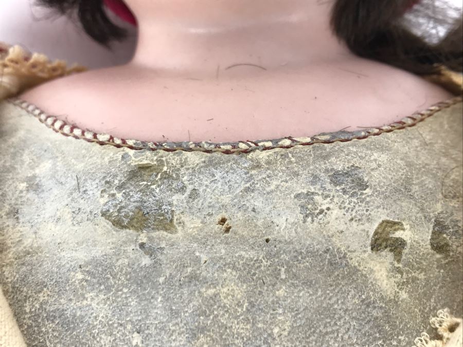 Gorgeous Vintage Doll Believed To Be ARMAND MARSEILLE Germany 3200 M3DEP? Leather Cloth Body And Detailed Sword And Costume [Photo 18]