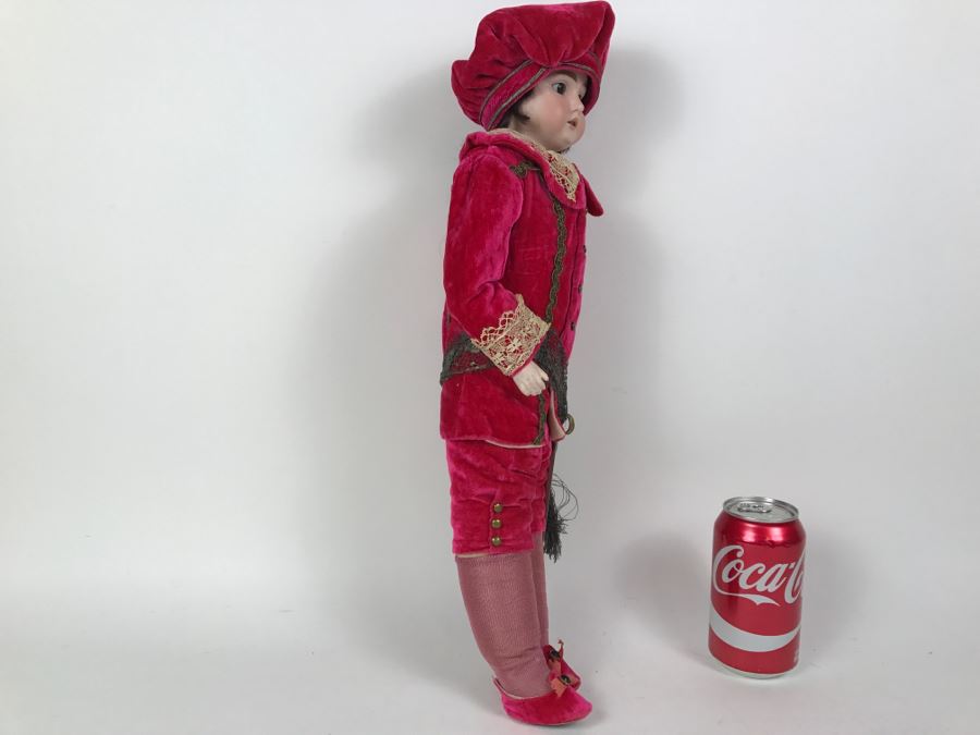 Gorgeous Vintage Doll Believed To Be ARMAND MARSEILLE Germany 3200 M3DEP? Leather Cloth Body And Detailed Sword And Costume [Photo 15]