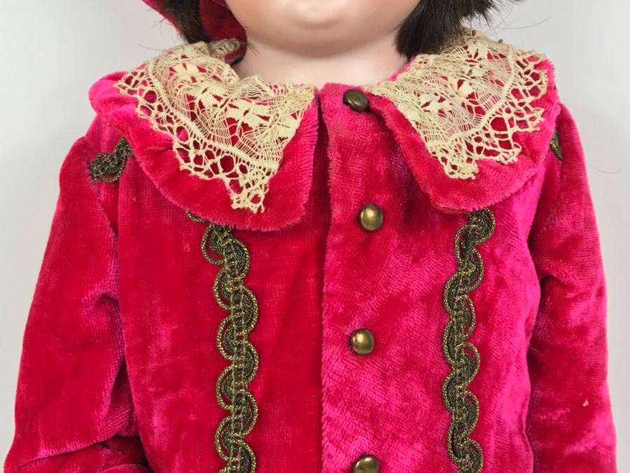 Gorgeous Vintage Doll Believed To Be ARMAND MARSEILLE Germany 3200 M3DEP? Leather Cloth Body And Detailed Sword And Costume [Photo 8]