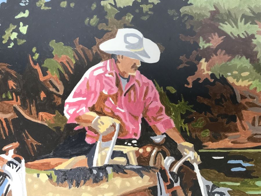 Vintage Paint By Number Cowboy On Horse [Photo 7]