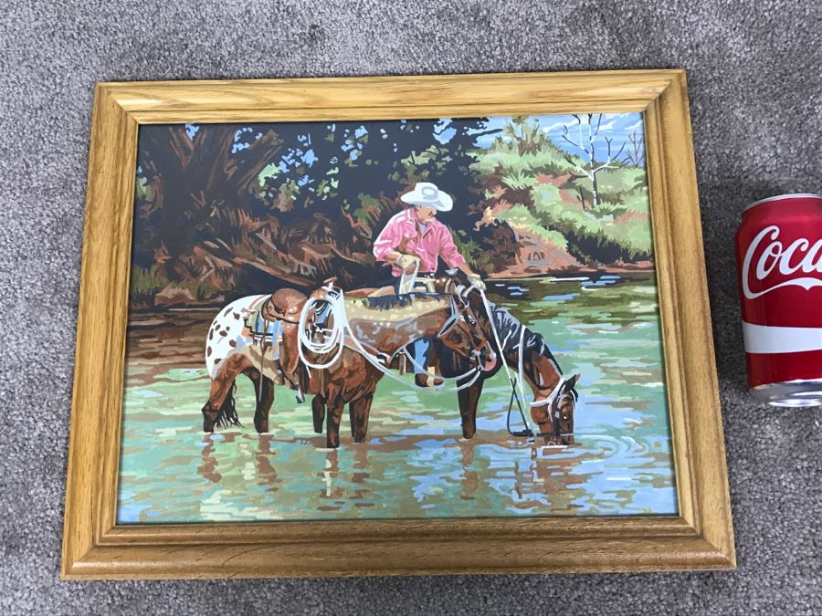 Vintage Paint By Number Cowboy On Horse [Photo 2]