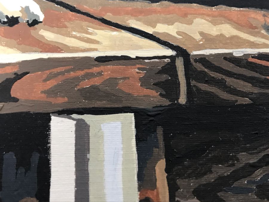 Vintage Paint By Number Grandpa With Grandson Fishing On Dock With Labs [Photo 11]