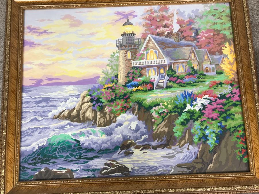Vintage Paint By Number In Style Of Thomas Kinkade
