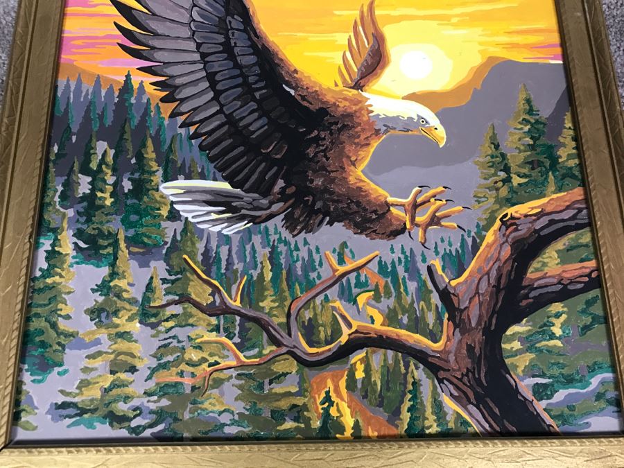 Vintage Paint By Number Bald Eagle