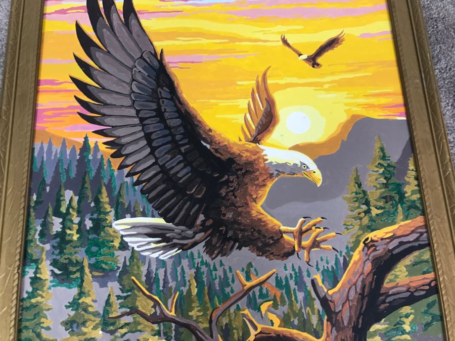 Vintage Paint By Number Bald Eagle