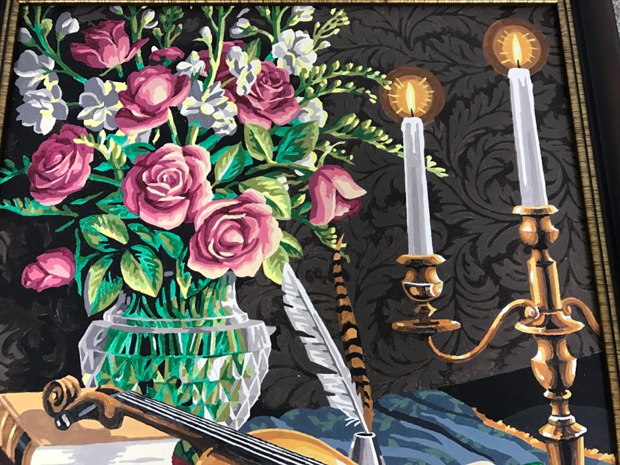 Vintage Paint By Number Violin, Piano And Candelabra [Photo 3]