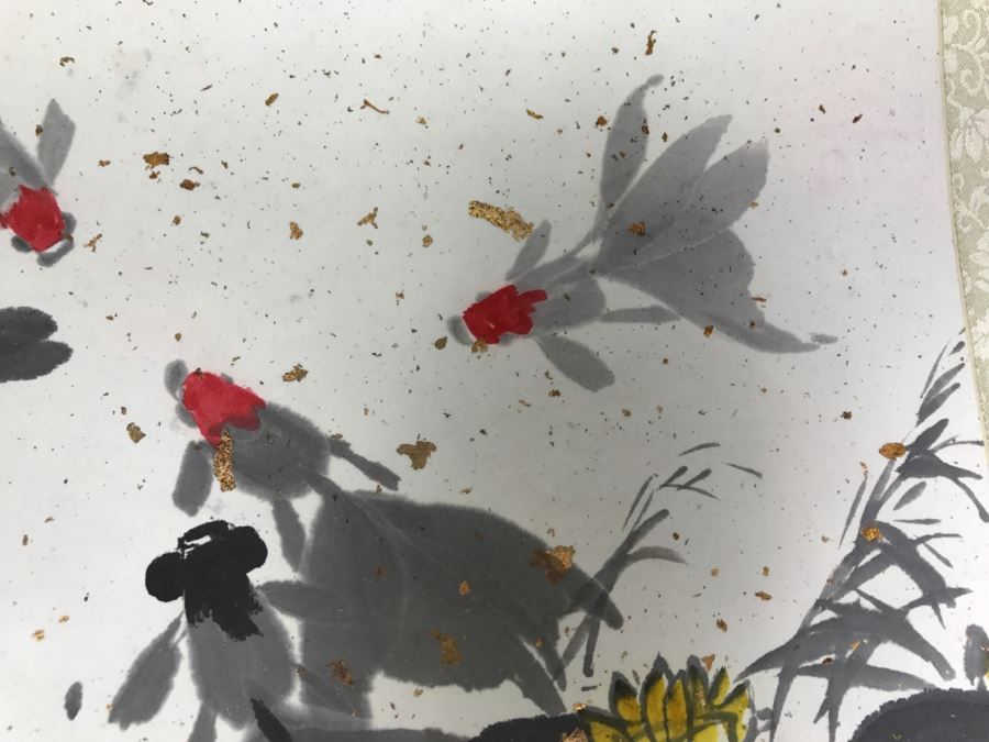 Contemporary Asian Scroll Painting Of Koi Fish [Photo 13]