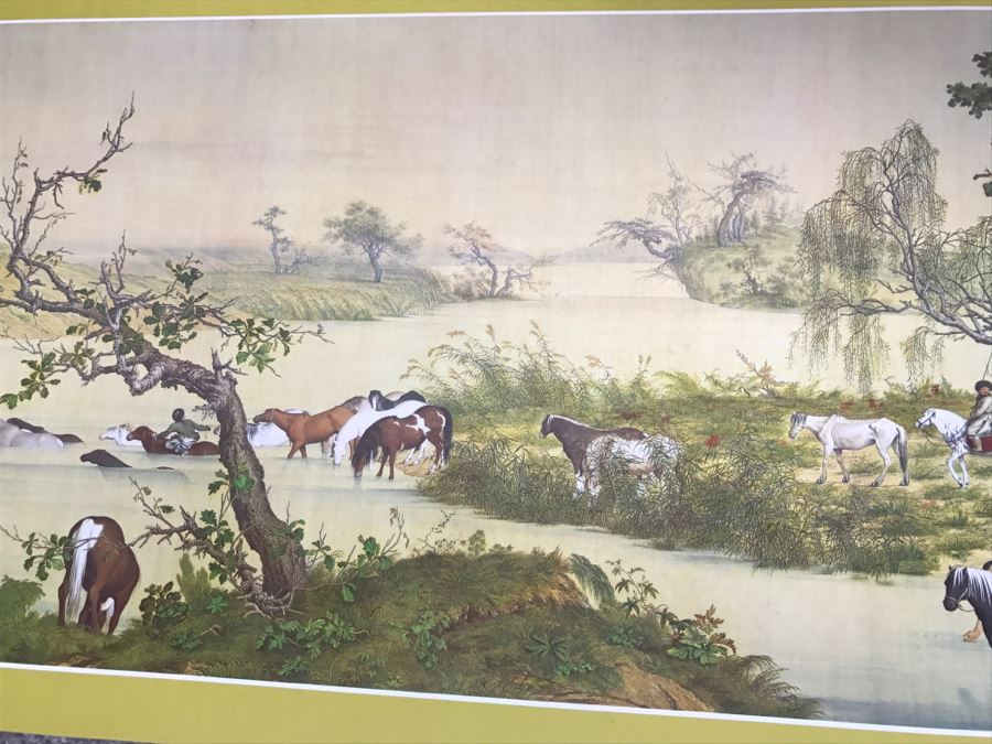 Scroll Print Of One Hundred Stallions By Lang Shih-ling (1688-1766) (Giuseppe Castiglione) Published By The National Palace Museum Taipei, Taiwan, Republic Of China In Original Box [Photo 22]