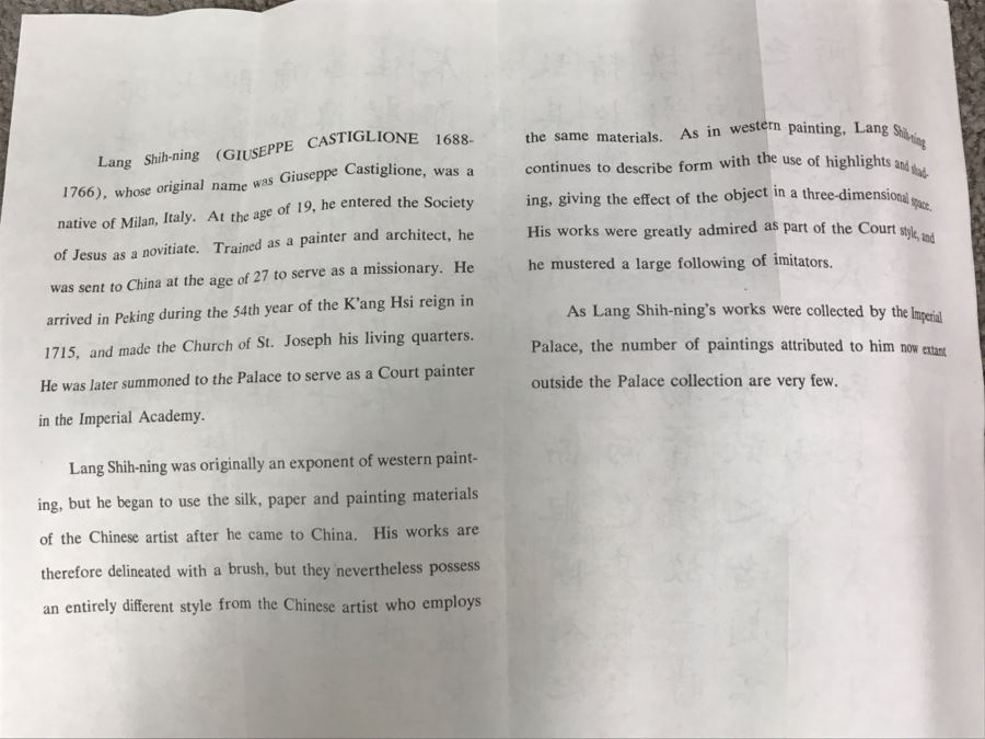 Scroll Print Of One Hundred Stallions By Lang Shih-ling (1688-1766) (Giuseppe Castiglione) Published By The National Palace Museum Taipei, Taiwan, Republic Of China In Original Box [Photo 6]