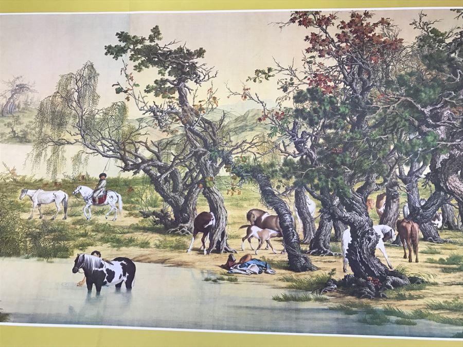 Scroll Print Of One Hundred Stallions By Lang Shih-ling (1688-1766) (Giuseppe Castiglione) Published By The National Palace Museum Taipei, Taiwan, Republic Of China In Original Box [Photo 21]