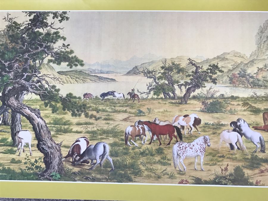 Scroll Print Of One Hundred Stallions By Lang Shih-ling (1688-1766) (Giuseppe Castiglione) Published By The National Palace Museum Taipei, Taiwan, Republic Of China In Original Box [Photo 20]