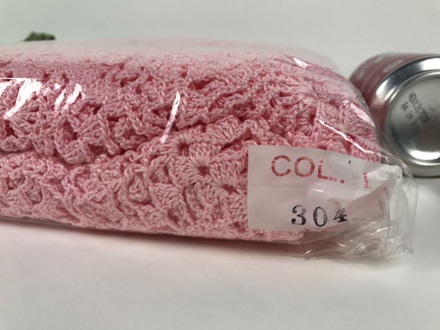 Green And Pink Crocheted Bedspread Or Tablecloth [Photo 5]