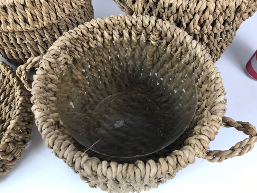 Set Of 3 Lidded Baskets Planters [Photo 5]