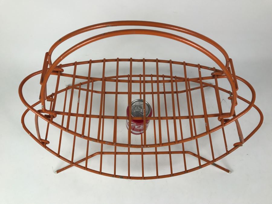 Mid-Century Modern Orange Metal Surfboard Magazine Rack 2'4'W X 1'9'H X 1'2'D [Photo 11]