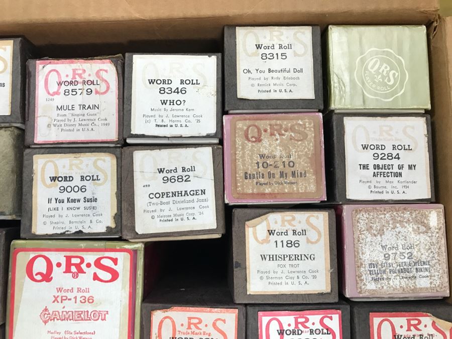 Box Of Various Vintage Piano Rolls For Player Piano [Photo 7]