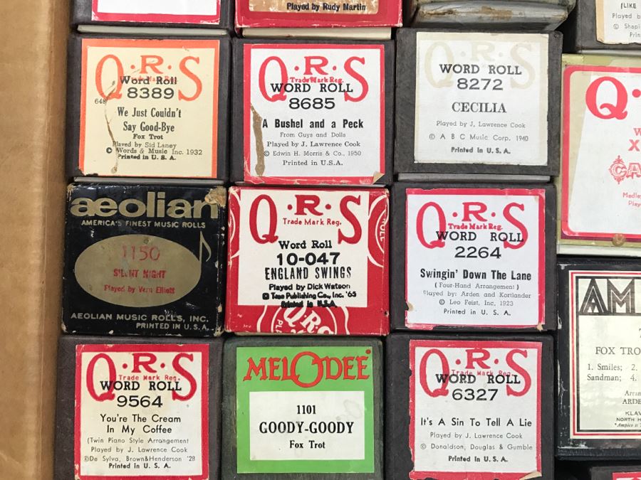 Box Of Various Vintage Piano Rolls For Player Piano [Photo 3]
