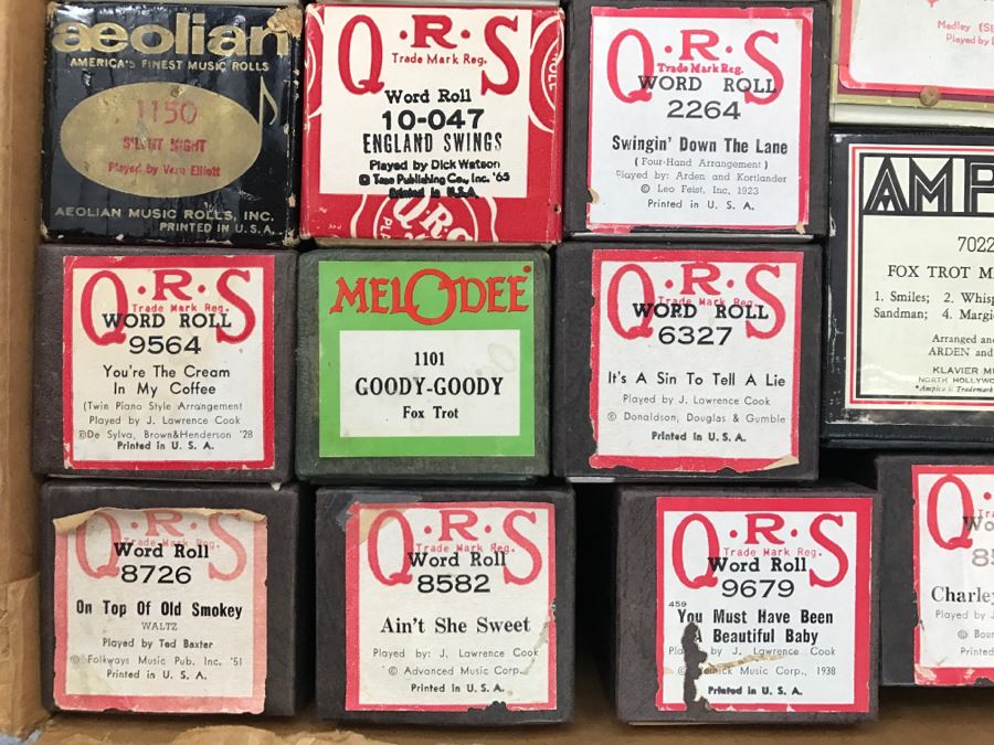 Box Of Various Vintage Piano Rolls For Player Piano [Photo 4]