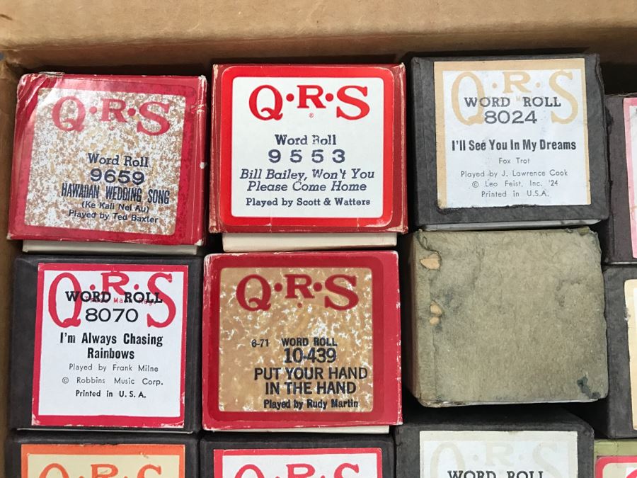 Box Of Various Vintage Piano Rolls For Player Piano [Photo 2]