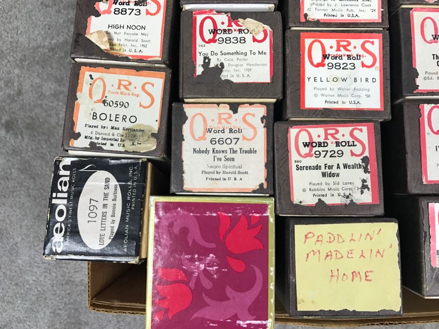 (2) Boxes Of Various Vintage Piano Rolls For Player Piano [Photo 7]