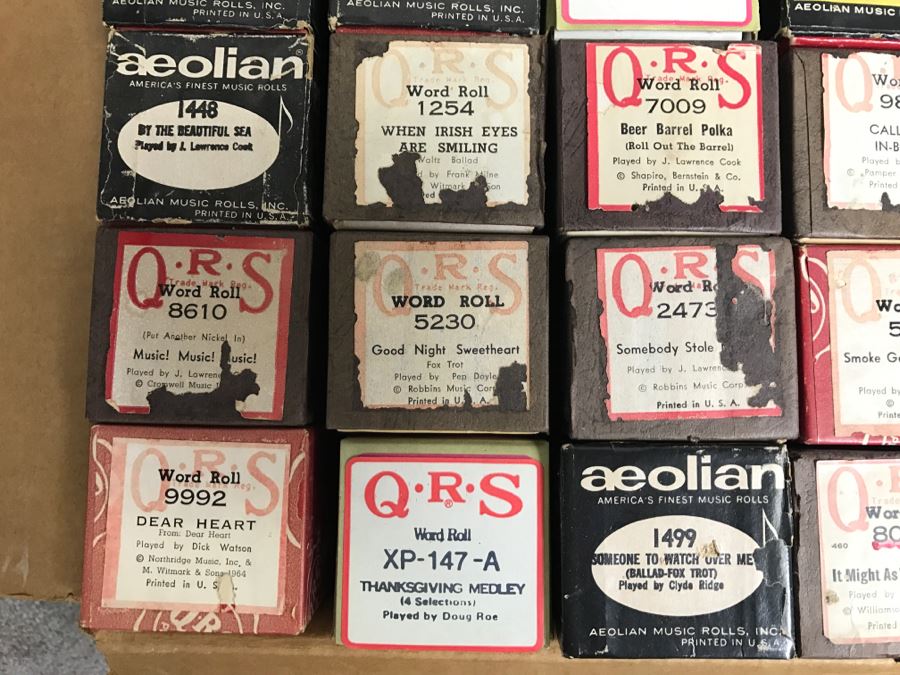 Box Of Various Vintage Piano Rolls For Player Piano [Photo 4]