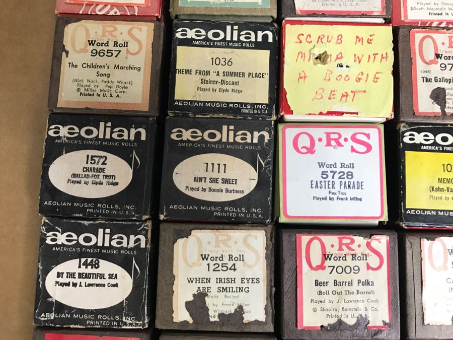 Box Of Various Vintage Piano Rolls For Player Piano [Photo 3]