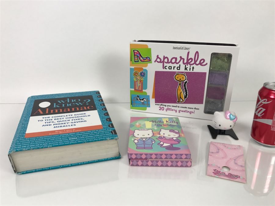 Hello Kitty Items, American Girl Sparkle Card Kit And Who Knew? Almanac