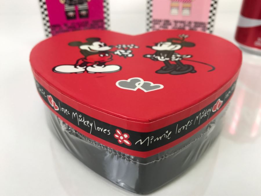 Pair Of New Japanese Fragrances Harajuku Lovers Plus Mickey Mouse And Minnie Mouse Valentines Heart Shaped Box [Photo 2]