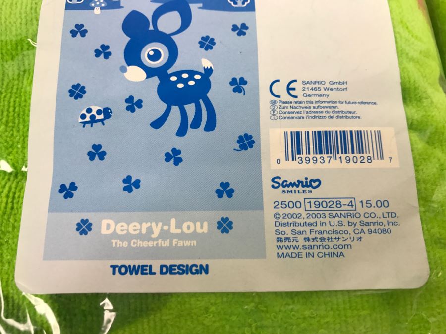 Pair Of New Beach Towels Deery-Lou The Cheerful Pawn By Sanrio  [Photo 4]