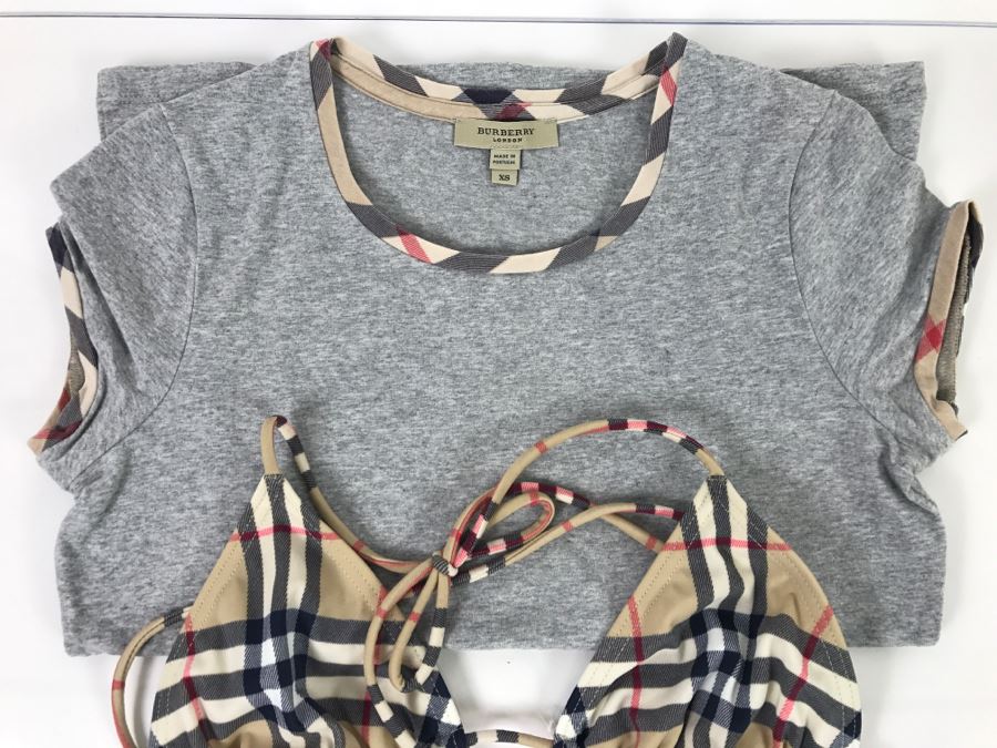 BURBERRY XS Women's Shirt Top And BURBERRY S Bikinin Top [Photo 2]